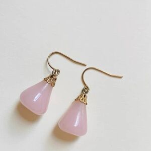 Vintage Belgian 80s Pink Glass Earrings